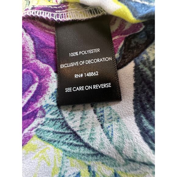 Torrid Georgette Chain-Link Cold-Shoulder Blouse • Floral White • Size 5XL - Picture 9 of 12